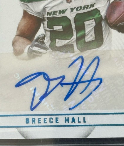 BREECE HALL National Treasures Rookie Blockchain Nike Patch 1/1 Auto Bgs 9.5 /10