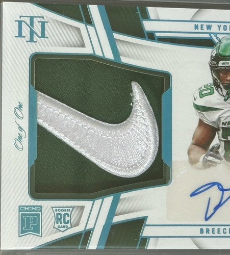 BREECE HALL National Treasures Rookie Blockchain Nike Patch 1/1 Auto Bgs 9.5 /10