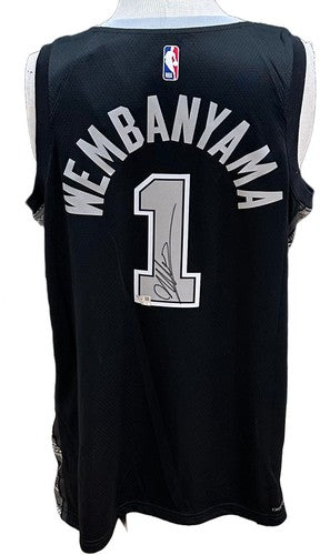 Victor Wembanyama Signed Black Jordan Statement Jersey Spurs Auto Fanatics COA
