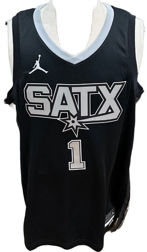 Victor Wembanyama Signed Black Jordan Statement Jersey Spurs Auto Fanatics COA