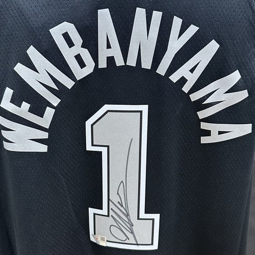Victor Wembanyama Signed Black Jordan Statement Jersey Spurs Auto Fanatics COA