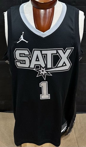 Victor Wembanyama Signed Black Jordan Statement Jersey Spurs Auto Fanatics COA