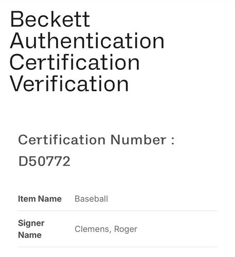 Roger Clemens Signed Official AL Baseball Red Sox Early Rookie Autograph BAS COA