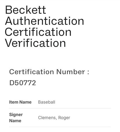 Roger Clemens Signed Official AL Baseball Red Sox Early Rookie Autograph BAS COA
