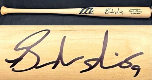 Brandon Nimmo Signed Marucci Game Model Bat NY Mets Autograph Fanatics MLB COA