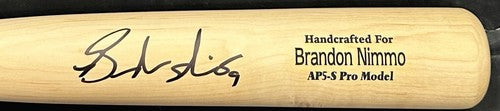 Brandon Nimmo Signed Marucci Game Model Bat NY Mets Autograph Fanatics MLB COA
