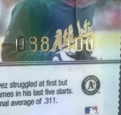 1999 Topps Finest Eric Chavez Rookies  #283 Gold Refractor Rookie /100 Mint  Rc