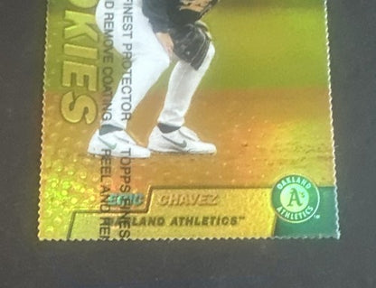 1999 Topps Finest Eric Chavez Rookies  #283 Gold Refractor Rookie /100 Mint  Rc