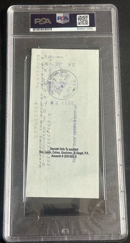 Red Auerbach SIGNED CHECK Boston Celtics Gm PSA Certified Mint Auto HOF