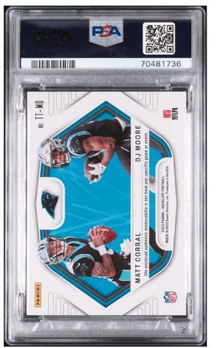 2022 Absolute Football Team Tandem Panthers Dj Moore Laundry Tag Patch 1/1 Psa 9