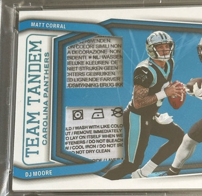 2022 Absolute Football Team Tandem Panthers Dj Moore Laundry Tag Patch 1/1 Psa 9