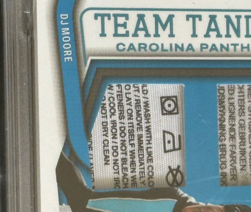 2022 Absolute Football Team Tandem Panthers Dj Moore Laundry Tag Patch 1/1 Psa 9