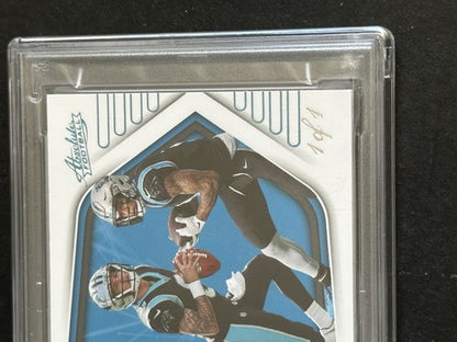 2022 Absolute Football Team Tandem Panthers Dj Moore Laundry Tag Patch 1/1 Psa 9