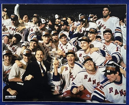 1994 Rangers Signed Suede Framed Envelope Photo SC Patch 10 Auto Leetch Steiner