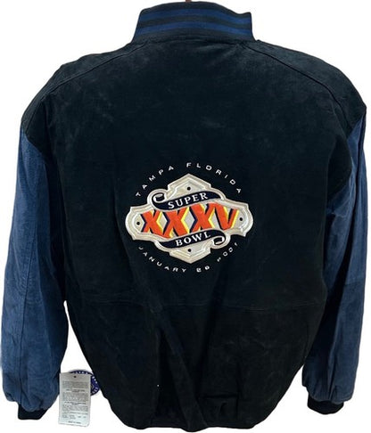 Giants Ravens Super Bowl XXXV Carl Banks G-III Suede Jacket NFL Licensed New Tag