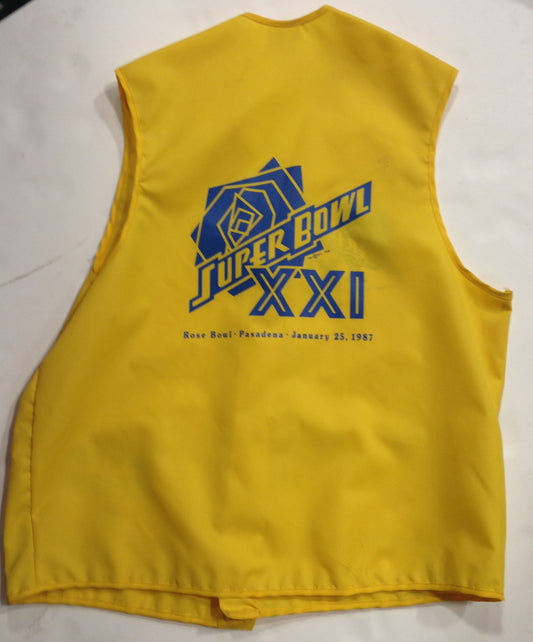 1986-87 Super Bowl XXI Ny Giants Game Worn Media Sideline Vest Jacket W/ Pass