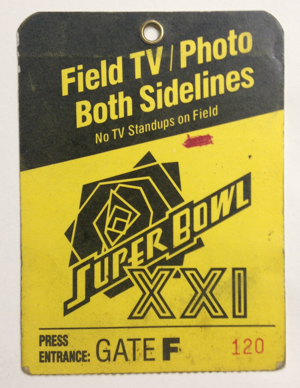 1986-87 Super Bowl XXI Ny Giants Game Worn Media Sideline Vest Jacket W/ Pass