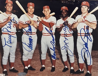 Big Red Machine Signed 8x10 Framed Photo Reds 5 Auto Bench Rose Morgan Steiner