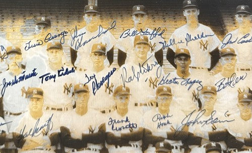 Yankees 1961 WS Team Signed 16x20 Framed Photo 34 Auto Maris Mantle JSA LOA HOF