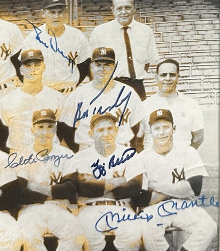 Yankees 1961 WS Team Signed 16x20 Framed Photo 34 Auto Maris Mantle JSA LOA HOF
