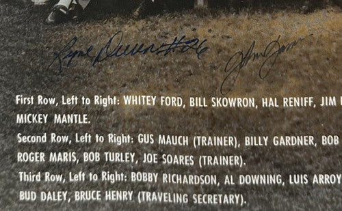 Yankees 1961 WS Team Signed 16x20 Framed Photo 34 Auto Maris Mantle JSA LOA HOF
