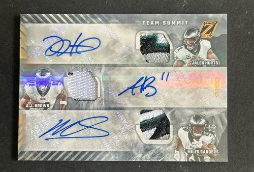 2022 Zenith Team Eagles Summit TSA-JAM Jalen Hurts AJ Brown Auto Sanders 1/5