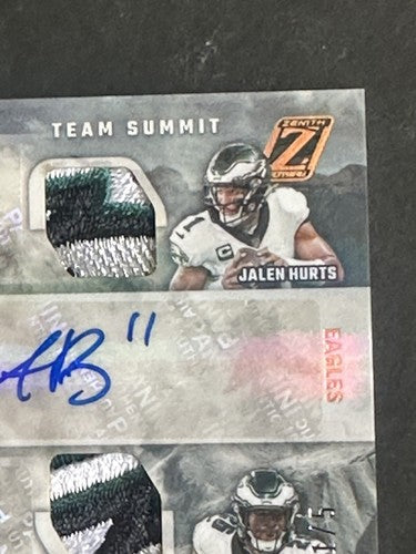 2022 Zenith Team Eagles Summit TSA-JAM Jalen Hurts AJ Brown Auto Sanders 1/5