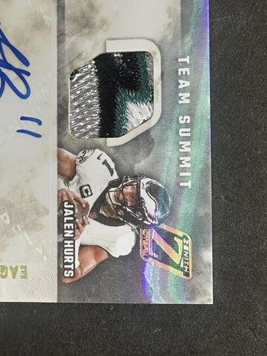2022 Zenith Team Eagles Summit TSA-JAM Jalen Hurts AJ Brown Auto Sanders 1/5