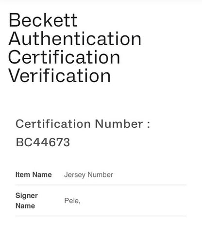 Pele Signed CBD Brazil World Cup Soccer Jersey #10 Autograph Beckett Bas COA