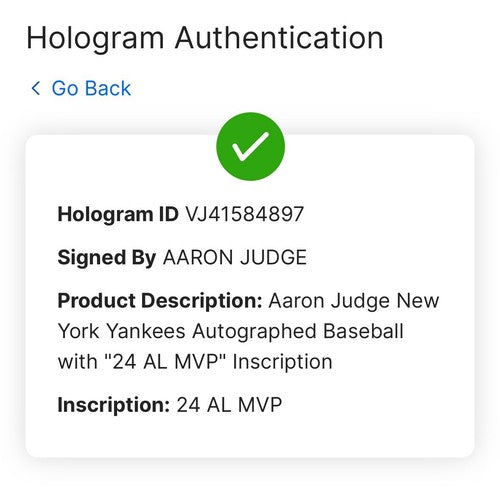 Aaron Judge Signed Official MLB Baseball 2x AL MVP Autograph Yankees Fanatics