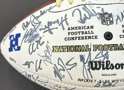 2008 Pro Bowl Team Signed NFL Football Adrian Peterson Tony Romo 40 + Auto Coa