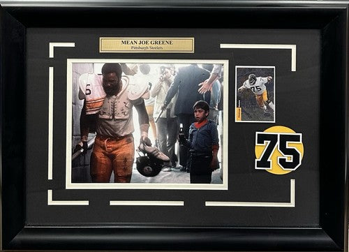 Mean Joe Greene Framed 8x10 Photo 1979 Coca Cola Commercial Steelers #75 Card