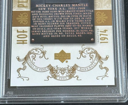 2005 Upper Deck Hall of Fame HOF Plaque #92 Mickey Mantle GOLD 1/25 Psa 8 Nm Mt