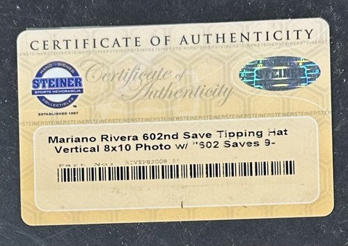 Mariano Rivera Yankees Signed 8x10 Framed Photo 602 Saves 9/19/11 Auto Steiner