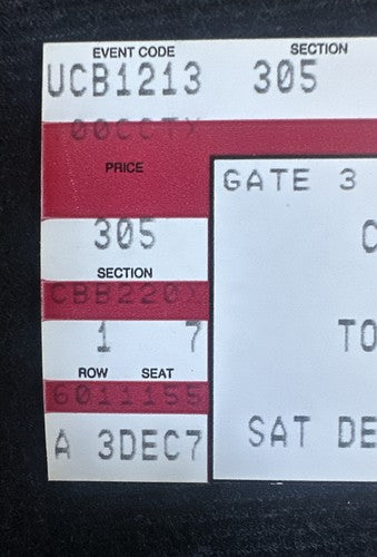 1997 Chicago Bulls vs Raptors Ticket Stub Michael Jordan 11 Pts Tracy McGrady 8