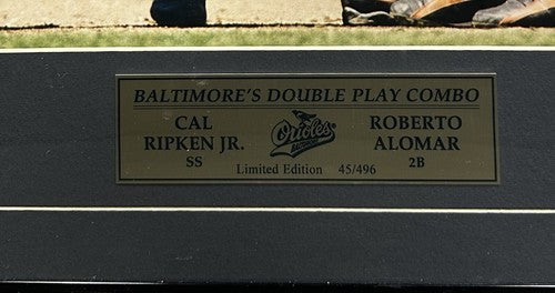 Cal Ripken Jr Roberto Alomar Signed 14x20 Framed Photo Orioles LE Auto Goldin