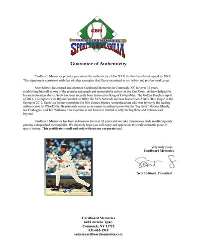 Darryl Strawberry Signed 8x10 Photo New York Yankees Mint Autograph CBM COA