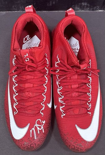 Mike Trout Signed Red Nike Game Model Promo Zoom Cleat Pair Angels Auto MLB COA