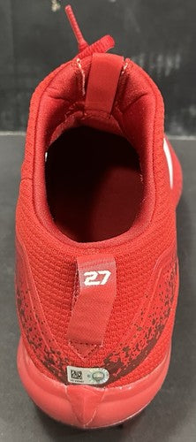 Mike Trout Signed Red Nike Game Model Promo Zoom Cleat Pair Angels Auto MLB COA