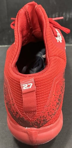 Mike Trout Signed Red Nike Game Model Promo Zoom Cleat Pair Angels Auto MLB COA