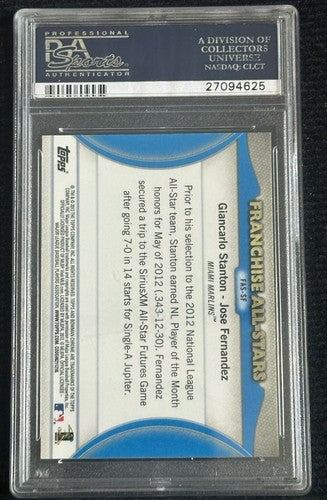 2012 Bowman Chrome All Stars Jose Fernandez Giancarlo Stanton Auto Psa Coa 1/1 ?