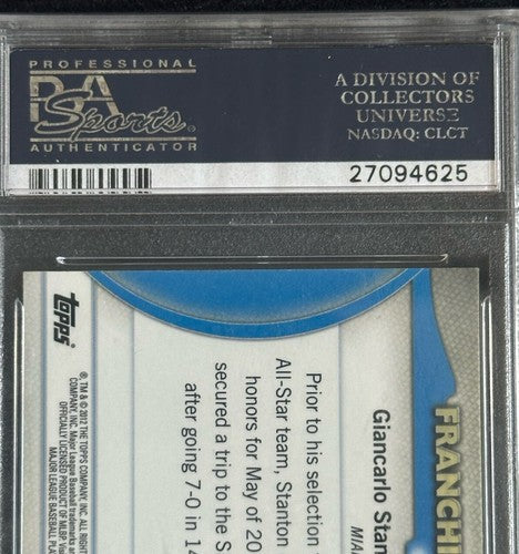 2012 Bowman Chrome All Stars Jose Fernandez Giancarlo Stanton Auto Psa Coa 1/1 ?