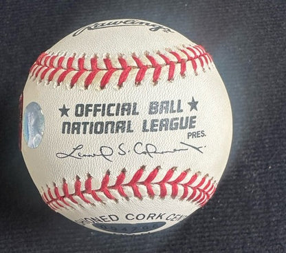 Greg Maddux Signed Official N.L Baseball Auto 4cy Young Engraved Steiner Coa