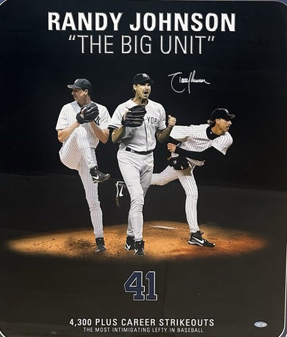 Randy Johnson Signed 20x24 Suede Framed Collage Photo Yankees Auto Steiner HOF
