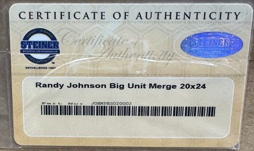 Randy Johnson Signed 20x24 Suede Framed Collage Photo Yankees Auto Steiner HOF