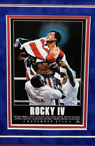 Sylvester Stallone Rocky IV Signed Suede Framed USA Boxing Shorts Auto JSA COA