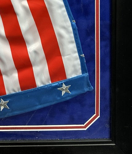 Sylvester Stallone Rocky IV Signed Suede Framed USA Boxing Shorts Auto JSA COA