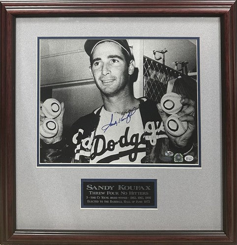 Sandy Koufax Signed 11x14 Framed Photo Dodgers Auto 4 No Hitters Steiner MLB HOF
