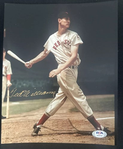 Ted Williams signed 1939 Rookie 8x10 photo arthur griffin W/Seal Psa MINT AUTO