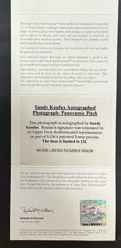 Sandy Koufax Signed Framed Pano Photo Dodgers LE Mint Autograph UDA MLB COA HOF